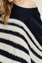 Load image into Gallery viewer, DOLMAN SLEEVE STRIPED SWEATER