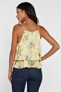 FLORAL PRINTED DOUBLE LAYER TANK