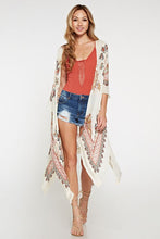 Load image into Gallery viewer, PAISLEY PRINTED SLIT SIDE CAFTAN WITH FRINGE TRIM