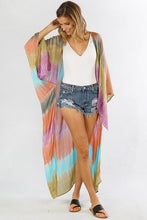 Load image into Gallery viewer, TIE DYED BEACH WRAP WITH LONG KIMONO SLEEVE