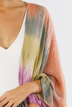 Load image into Gallery viewer, TIE DYED BEACH WRAP WITH LONG KIMONO SLEEVE
