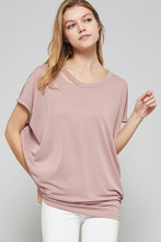 Load image into Gallery viewer, MODAL LOOSE FIT TOP WITH CUTOUT NECKLINE