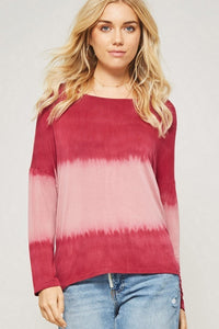 TIE DYE LONG SLEEVE WITH KNOTTED OPEN BACK