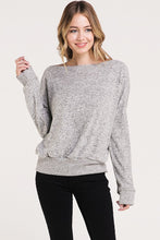 Load image into Gallery viewer, BOATNECK SWEATER WITH RIB NECKLINE