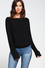 Load image into Gallery viewer, BOATNECK SWEATER WITH RIB NECKLINE