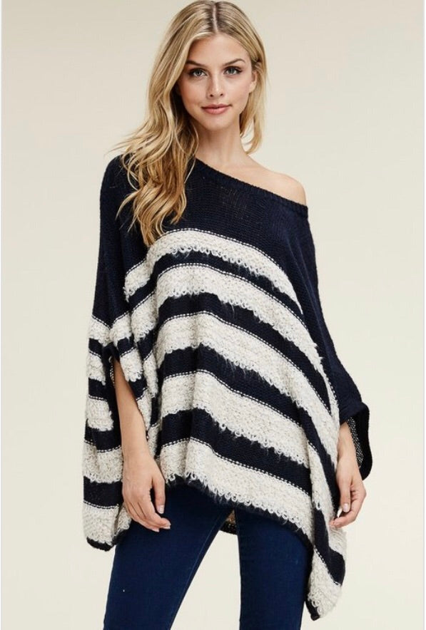 Neutral Striped Dolman Sweater - The Fancy Things