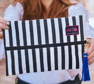 MAKEUP JUNKIE GLAM STRIPE BAG