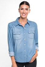 Load image into Gallery viewer, LONG SLEEVE DENIM BUTTON DOWN
