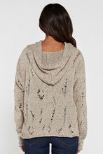 Load image into Gallery viewer, HOODED DISTRESSED SPECKLED SWEATER