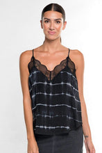Load image into Gallery viewer, BLACK &amp; WHITE TIE DYE LACE CAMI