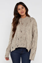 Load image into Gallery viewer, HOODED DISTRESSED SPECKLED SWEATER